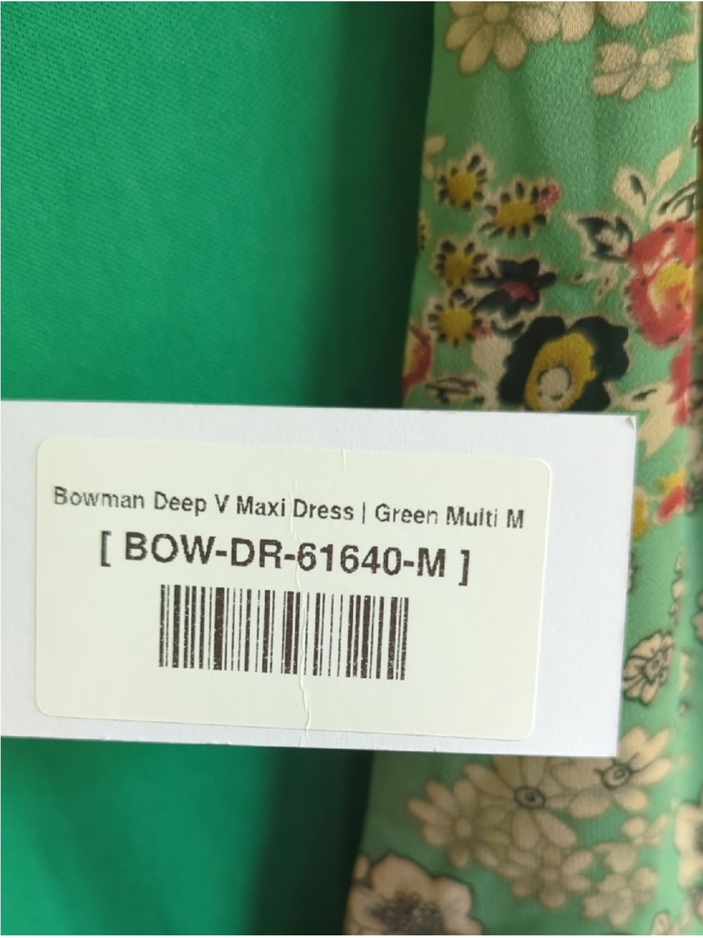Baltic Born Bowman Deep V Green Floral Maxi Dress NWT - Picture 8 of 8